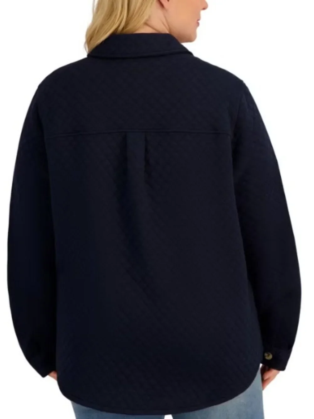 NWT SAGE Women's Quilted Shirt Jacket, Navy
